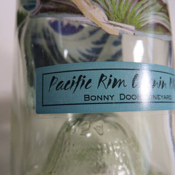 Glass Bottle Pacific Rim Volcano & Lady on Seashell with pink flowers - Picture 5 of 16